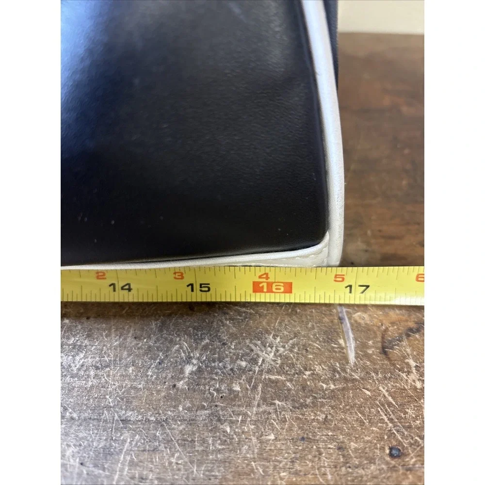 Vtg Y2K Monogram Duffel Bag 2 Handles Black White 